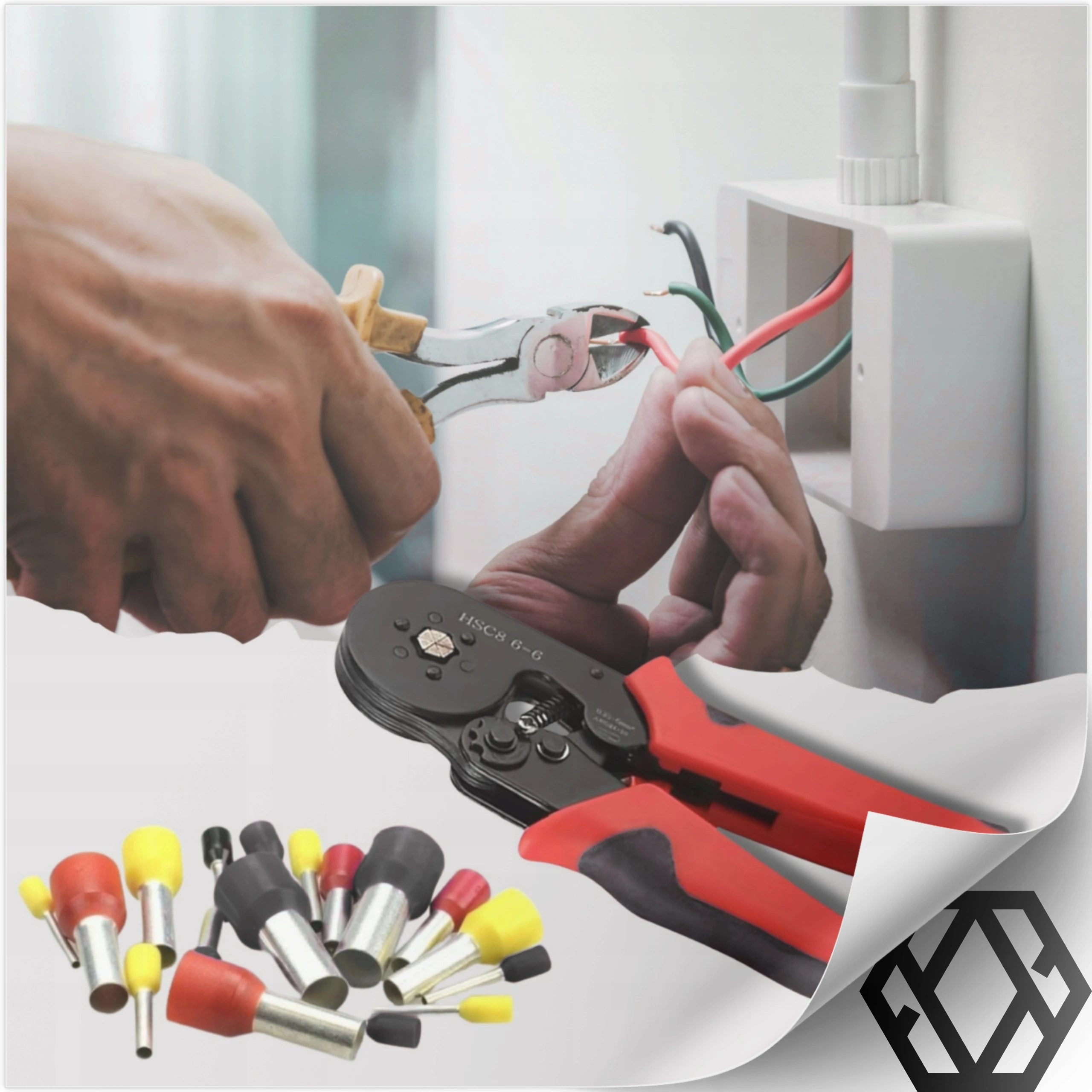 ZACISKARKA PRASKA DO KONEKTORÓW KOŃCÓWEK KABLI TULEJEK 0.25-10mm² 1500szt.