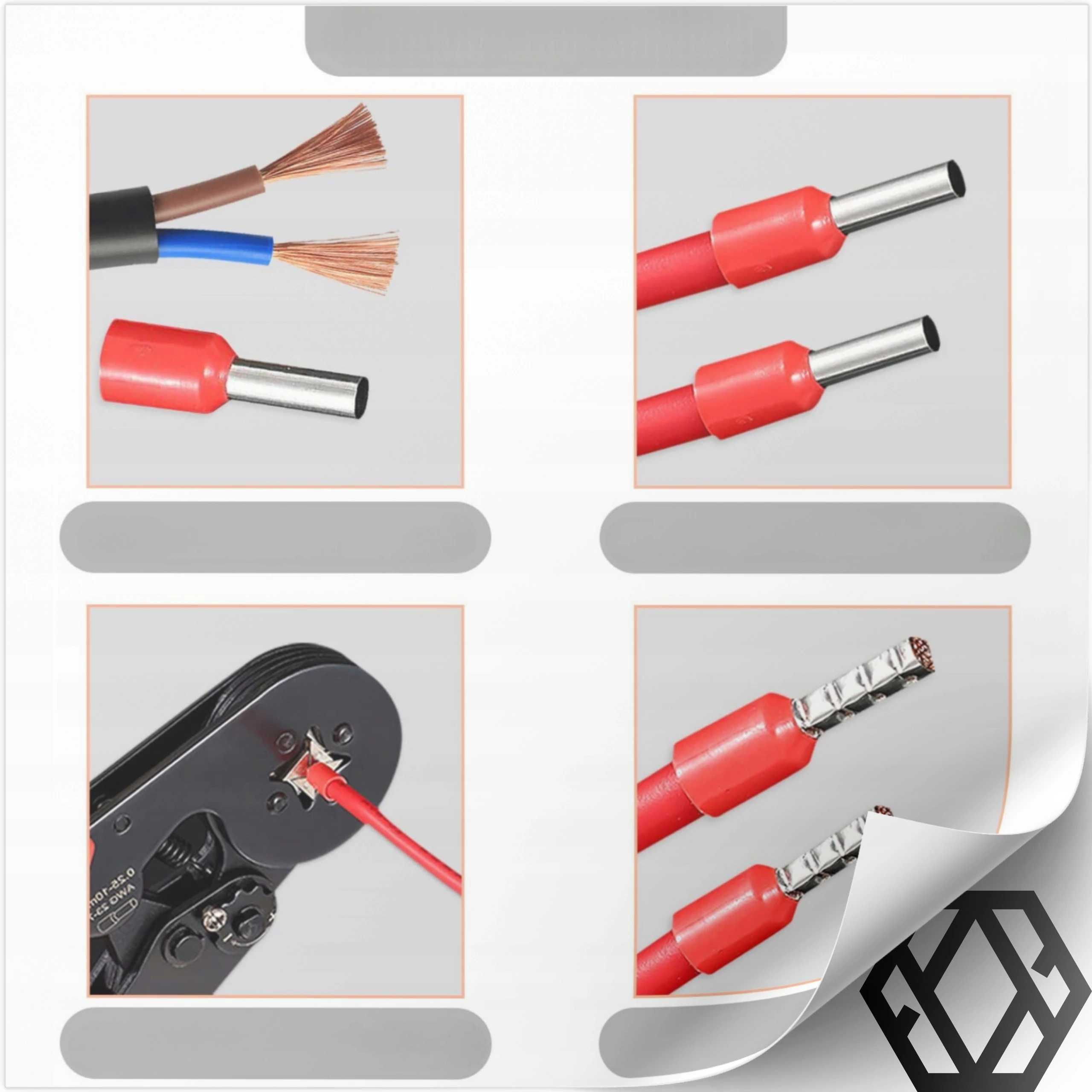 ZACISKARKA PRASKA DO KONEKTORÓW KOŃCÓWEK KABLI TULEJEK 0.25-10mm² 1500szt.