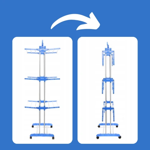 MOCNA SUSZARKA NA PRANIE UBRANIA BIELIZNĘ STOJĄCA DO UBRAŃ SKŁADANA DUŻA XL