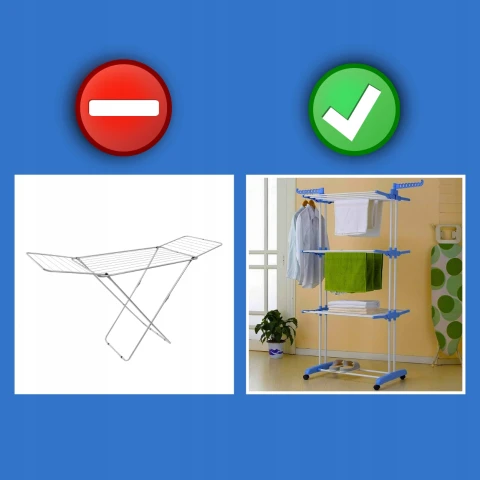 MOCNA SUSZARKA NA PRANIE UBRANIA BIELIZNĘ STOJĄCA DO UBRAŃ SKŁADANA DUŻA XL