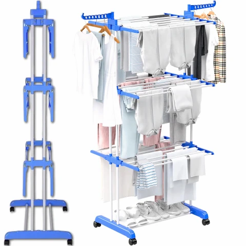 Ale Hity: MOCNA SUSZARKA NA PRANIE UBRANIA BIELIZNĘ STOJĄCA DO UBRAŃ SKŁADANA DUŻA XL