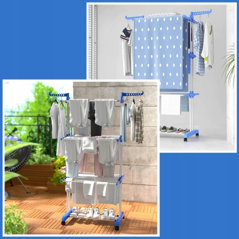 MOCNA SUSZARKA NA PRANIE UBRANIA BIELIZNĘ STOJĄCA DO UBRAŃ SKŁADANA DUŻA XL Liczba prętów: 36
