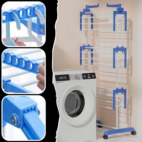 MOCNA SUSZARKA NA PRANIE UBRANIA BIELIZNĘ STOJĄCA DO UBRAŃ SKŁADANA DUŻA XL
