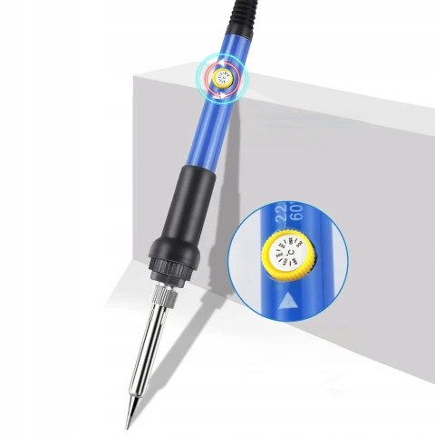 ZESTAW LUTOWNICZY LUTOWNICA KOLBOWA PRECYZYJNA Z REGULACJĄ 60W + 6X GROTY Minimalna temperatura pracy: 200°C