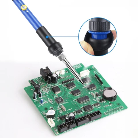 ZESTAW LUTOWNICZY LUTOWNICA KOLBOWA PRECYZYJNA Z REGULACJĄ 60W + 6X GROTY Model: E641