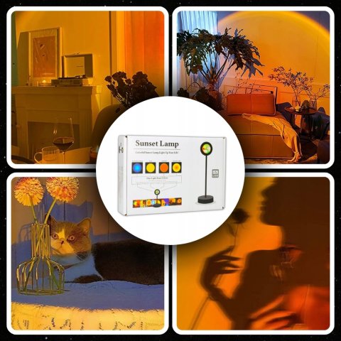 Ale Hity | LAMPA ZACHÓD SŁOŃCA WSCHÓD IMITUJACA SŁOŃCE LAMPKA SUNSET LAMP PROJEKTOR