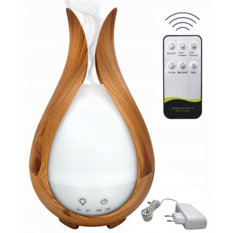 NAWILŻACZ POWIETRZA DYFUZOR ZAPACHOWY AROMATERAPIA LAMPKA NOCNA + PILOT