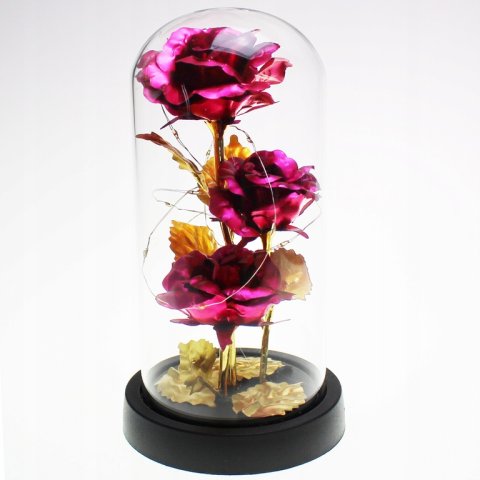 WIECZNA RÓŻA W SZKLE LED ŚWIECĄCA WALENTYNKI PUDEŁKO PREZENT DZIEŃ KOBIET, Waga produktu z opakowaniem jednostkowym 0.5 kg