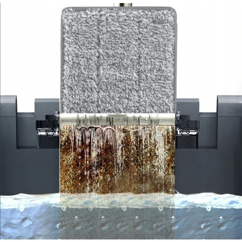 MOP PŁASKI Z WYCISKACZEM DO PODŁOGI + DWUKOMOROWE WIADRO + 2 WKŁADY CHŁONNE, Kolor ecru