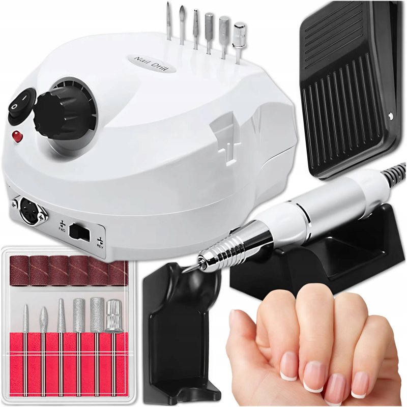 FREZARKA DO PAZNOKCI MANICURE PEDICURE MOCNA 65W ZESTAW FREZY CERAMICZNE, Model Szlifierka do paznokci i pięt manicure pedicure