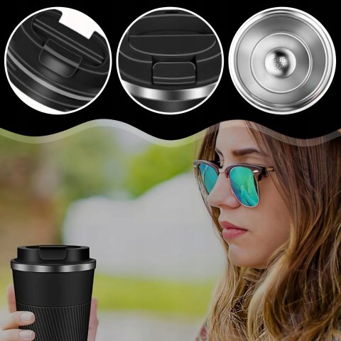 KUBEK TERMICZNY USTNIK TERMOS na herbatę kawę DO SAMOCHODU ANTYPOŚLIZGOWY, Stan opakowania oryginalne