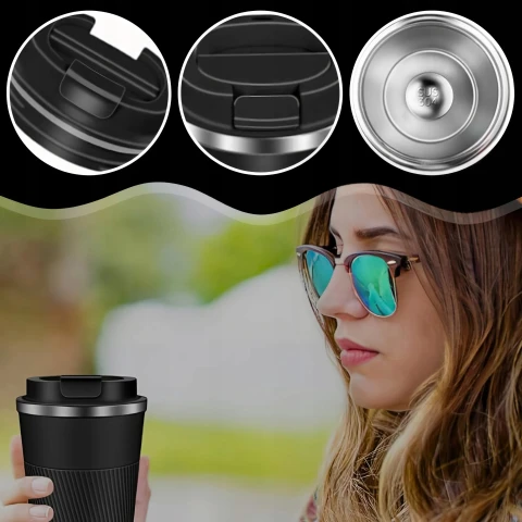 KUBEK TERMICZNY USTNIK TERMOS na herbatę kawę DO SAMOCHODU ANTYPOŚLIZGOWY, Stan opakowania oryginalne