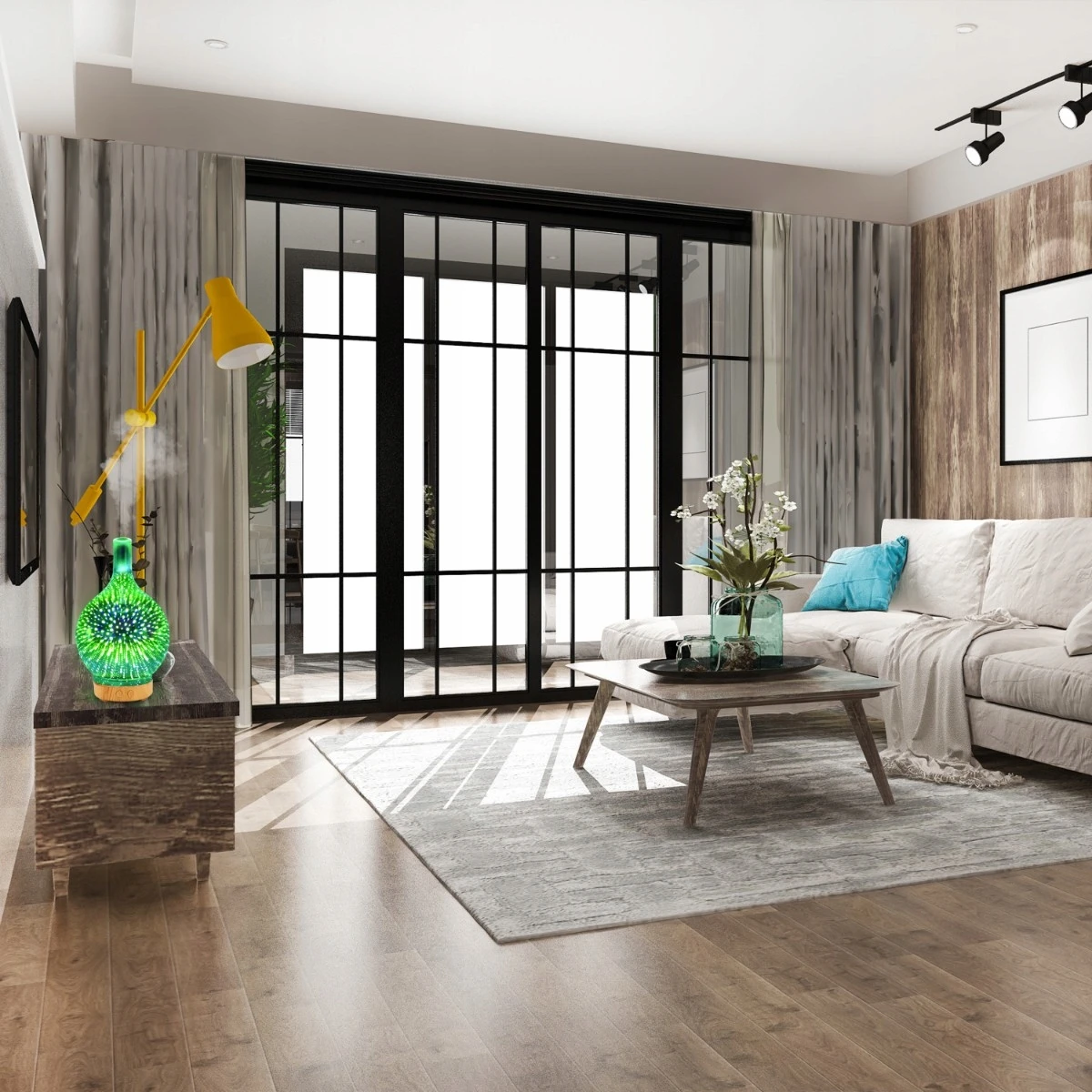 NAWILŻACZ POWIETRZA DYFUZOR ZAPACHOWY AROMATERAPIA JONIZATOR LAMPKA NOCNA, Pojemność zbiornika 0.1 l