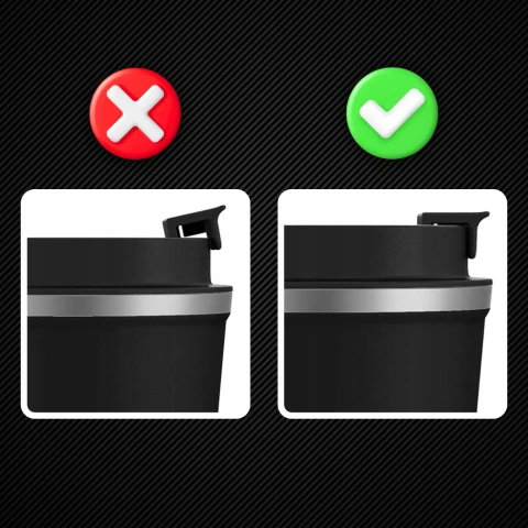 KUBEK TERMICZNY USTNIK TERMOS na herbatę kawę DO SAMOCHODU ANTYPOŚLIZGOWY, Pojemność 510 ml