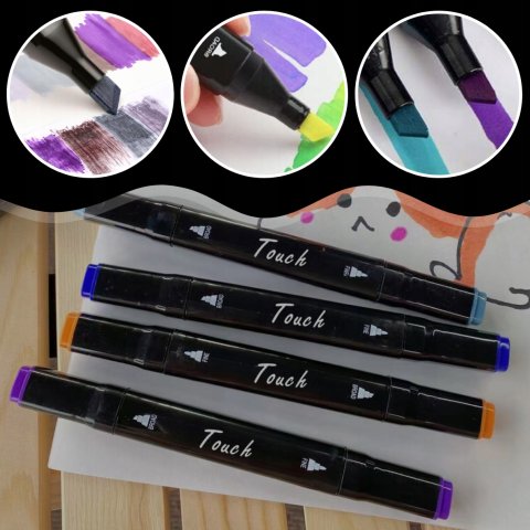 MARKERY ALKOHOLOWE 120 SZT Flamastry Mazaki Pisaki Dwustronne Pro + TORBA, Waga produktu z opakowaniem jednostkowym 0.5 kg