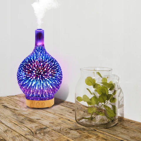 NAWILŻACZ POWIETRZA DYFUZOR ZAPACHOWY AROMATERAPIA JONIZATOR LAMPKA NOCNA, Maksymalna wielkość pomieszczenia 45 m²