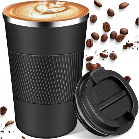 KUBEK TERMICZNY USTNIK TERMOS na herbatę kawę DO SAMOCHODU ANTYPOŚLIZGOWY