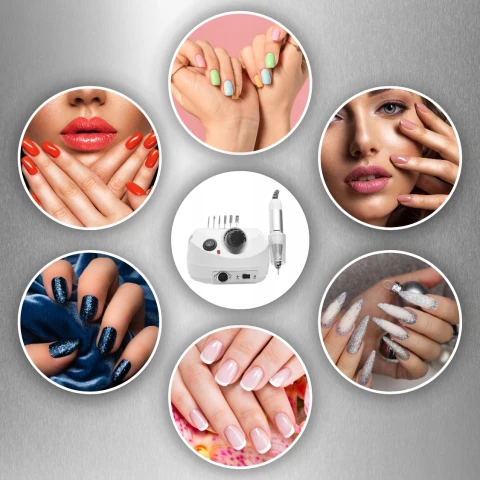 FREZARKA DO PAZNOKCI MANICURE PEDICURE MOCNA 65W ZESTAW FREZY CERAMICZNE, Zasilanie sieciowe