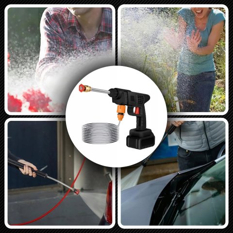 MYJKA CIŚNIENIOWA AKUMULATOROWA ZESTAW DO MYCIA OKIEN KOSTKI ELEWACJI, Maksymalna temperatura wody 40°C