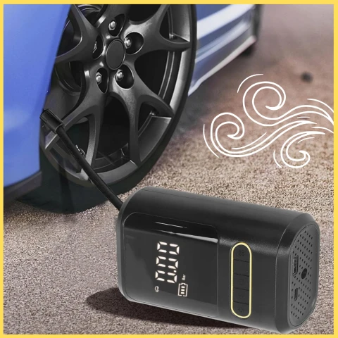 Ale Hity | KOMPRESOR AKUMULATOROWY SAMOCHODOWY BEZPRZEWODOWY pompka + POWERBANK LED