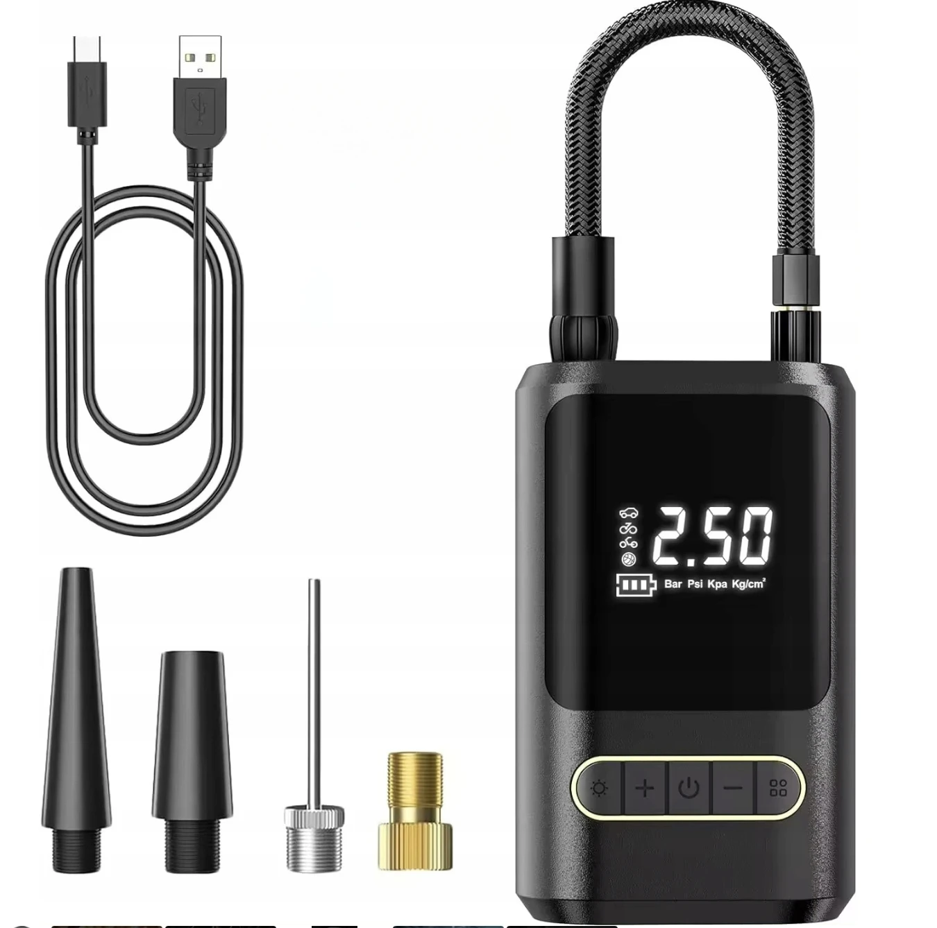 Ale Hity | KOMPRESOR AKUMULATOROWY SAMOCHODOWY BEZPRZEWODOWY pompka + POWERBANK LED