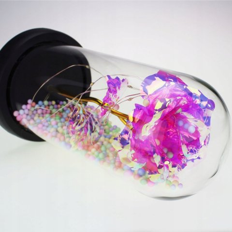 Ale Hity | WIECZNA RÓŻA W SZKLE LED ŚWIECĄCA WALENTYNKI PUDEŁKO PREZENT DZIEŃ KOBIET