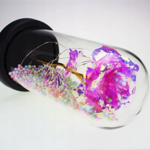 Ale Hity | WIECZNA RÓŻA W SZKLE LED ŚWIECĄCA WALENTYNKI PUDEŁKO PREZENT DZIEŃ KOBIET