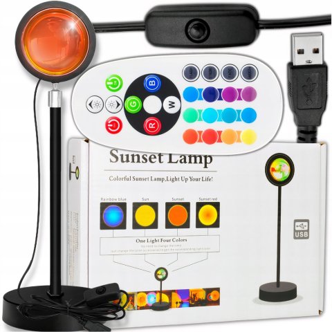 LAMPA ZACHÓD SŁOŃCA WSCHÓD IMITUJACA SŁOŃCE LAMPKA SUNSET LAMP PROJEKTOR, Bohater / Bajka brak
