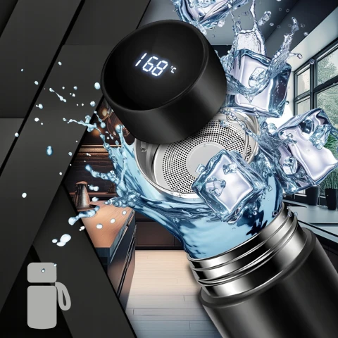 KUBEK TERMICZNY TERMOS BIDON NA KAWĘ HERBATĘ LED 500ML DUŻY SZCZELNY SMART, Model BUTELKA BIDON KUBEK TERMICZNY TERMOS SMART