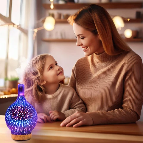 NAWILŻACZ POWIETRZA DYFUZOR ZAPACHOWY AROMATERAPIA JONIZATOR LAMPKA NOCNA, Rodzaj nawilżacz parowy