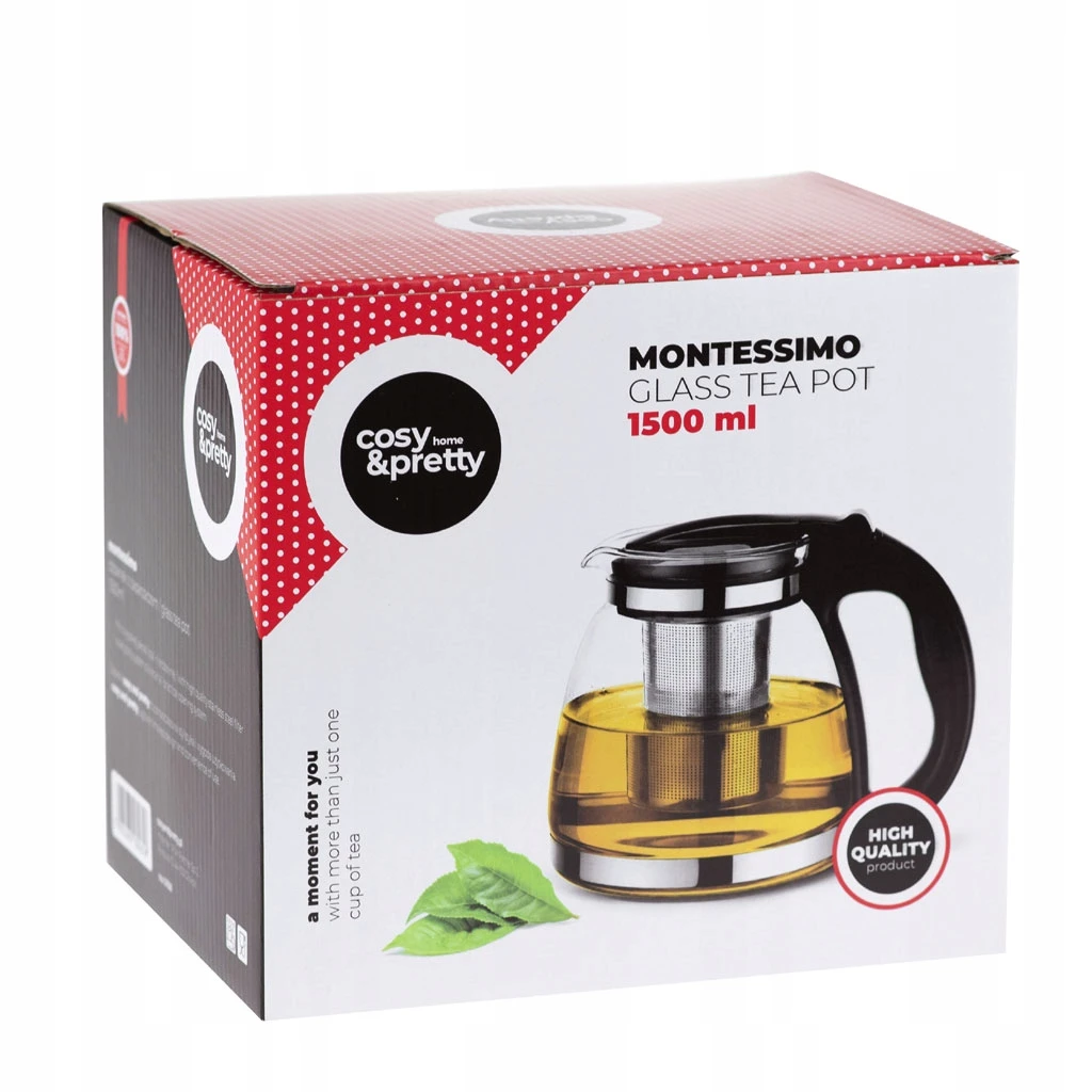 DZBANEK ZAPRZACZ CZAJNIK KAWY HERBATY ZIÓŁ 1.5 L MONTESSIMO COSY & PRETTY, Kolor przezroczysty