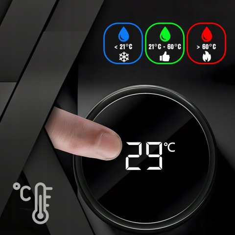 KUBEK TERMICZNY TERMOS BIDON NA KAWĘ HERBATĘ LED 500ML DUŻY SZCZELNY SMART, Stan opakowania oryginalne