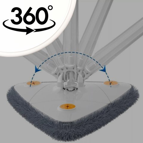 MOP obrotowy ROTACYJNY 360 SPIN AUTOMATYCZNY WYCISKACZ 1,3m + 3x NAKŁADKI, Kolor biały