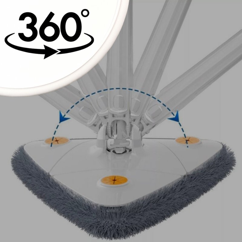 MOP obrotowy ROTACYJNY 360 SPIN AUTOMATYCZNY WYCISKACZ 1,3m + 3x NAKŁADKI, Kolor biały