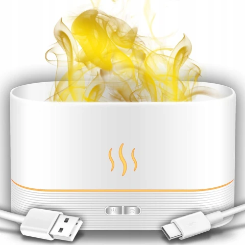 NAWILŻACZ POWIETRZA EFEKT OGNIA PŁOMIEŃ DYFUZOR ZAPACHOWY LED AROMATERAPIA, Rodzaj nawilżacz parowy