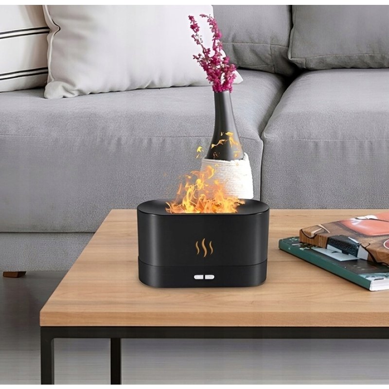 NAWILŻACZ POWIETRZA EFEKT OGNIA PŁOMIEŃ DYFUZOR ZAPACHOWY LED AROMATERAPIA, Model Nawilżacz Dyfuzor Efekt Ognia LED Kominek 3w1