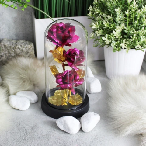 Ale Hity | WIECZNA RÓŻA W SZKLE LED ŚWIECĄCA WALENTYNKI PUDEŁKO PREZENT DZIEŃ KOBIET