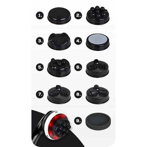 Ale Hity | PISTOLET DO MASAŻU MASAŻER WYSZCZUPLAJĄCY CIAŁO ANTYCELLULITOWY 9x KOŃCÓWEK