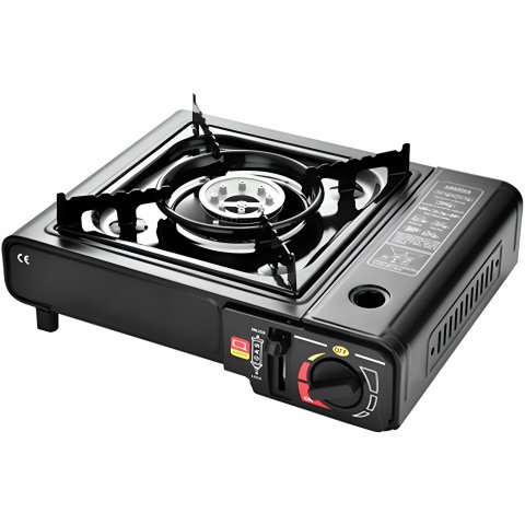 KUCHENKA GAZOWA TURYSTYCZNA PRZENOŚNA 2w1 + 4x GAZ WALIZKA ADAPTER NA BUTLE, Model RC-036N