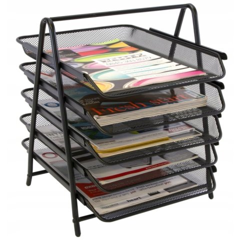 DUŻY ORGANIZER METALOWY PRZYBORNIK SORTER PÓŁKA NA DOKUMENTY 5 SZUFLAD A4 L