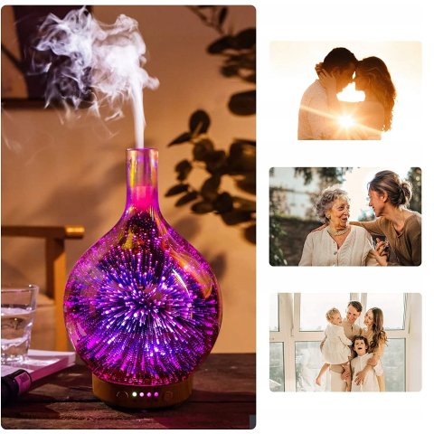 NAWILŻACZ POWIETRZA DYFUZOR ZAPACHOWY AROMATERAPIA JONIZATOR NOCNA LAMPKA, Rodzaj nawilżacz parowy