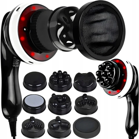 PISTOLET DO MASAŻU MASAŻER WYSZCZUPLAJĄCY CIAŁO ANTYCELLULITOWY 9x KOŃCÓWEK, Wyrób medyczny nie