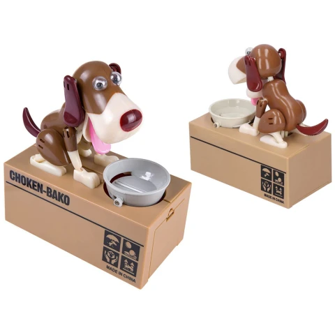 SKARBONKA PIESEK INTERAKTYWNA SEJF AUTOMATYCZNA DUŻA ZJADA MONETY, Wysokość produktu 17 cm