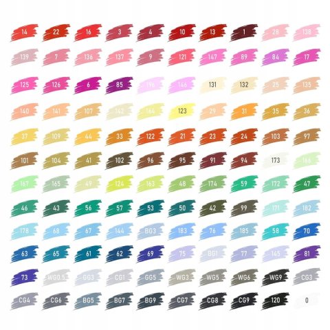 MARKERY ALKOHOLOWE 120 SZT Flamastry Mazaki Pisaki Dwustronne Pro + TORBA, Kolor Wielokolorowy