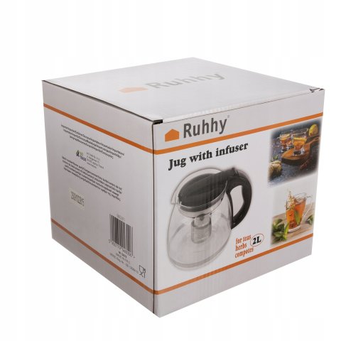 Dzbanek z Zaparzaczem do Herbaty Szklany Ziół Duży Zaparzacz Wkład 2000ml, Przeznaczenie Do herbaty