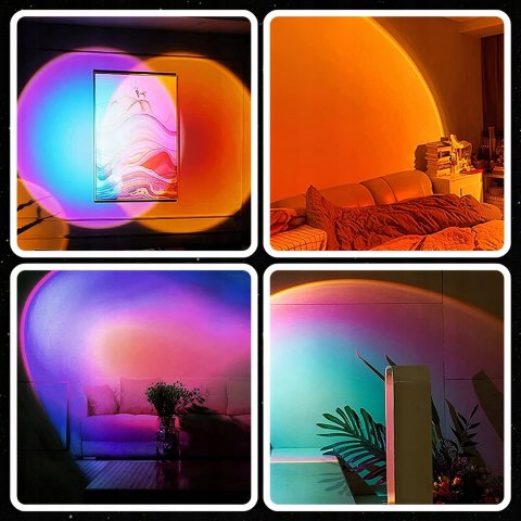 Ale Hity | LAMPA ZACHÓD SŁOŃCA WSCHÓD IMITUJACA SŁOŃCE LAMPKA SUNSET LAMP PROJEKTOR