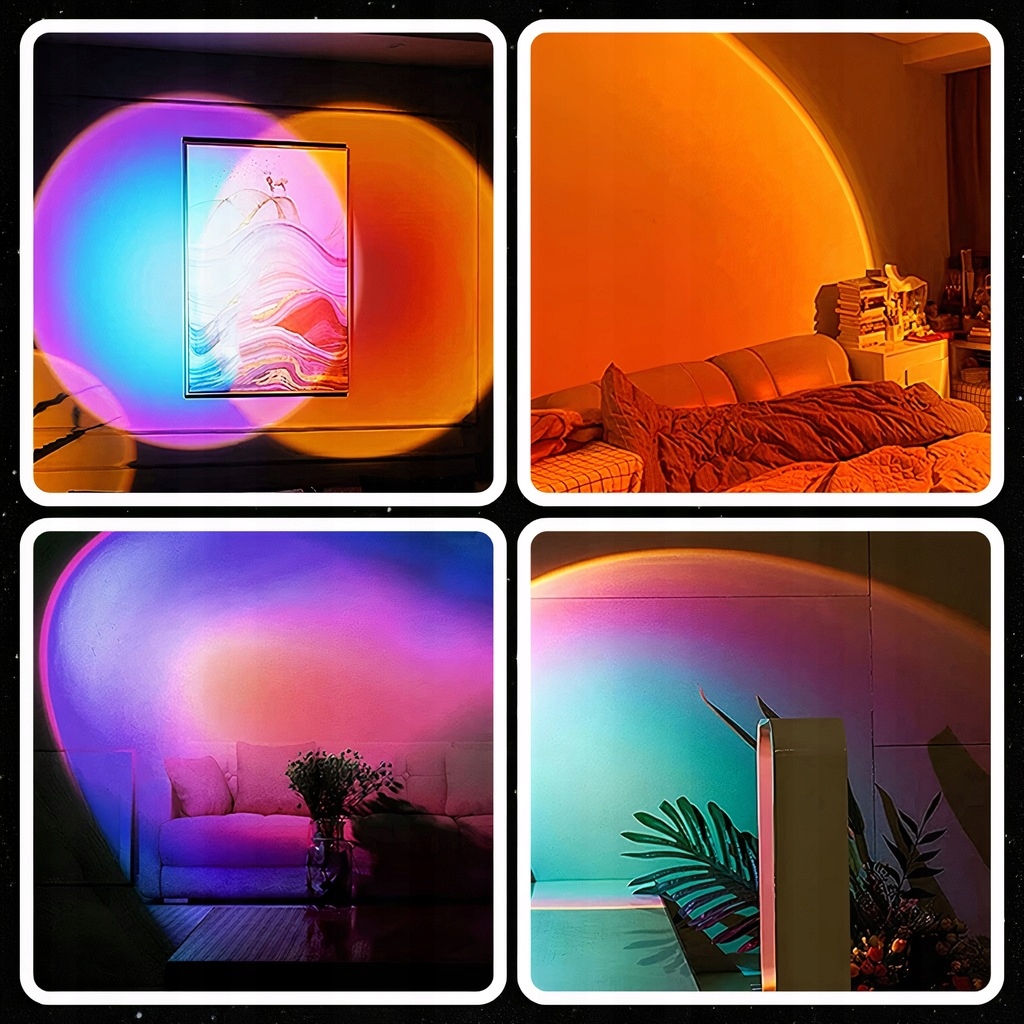 Ale Hity | LAMPA ZACHÓD SŁOŃCA WSCHÓD IMITUJACA SŁOŃCE LAMPKA SUNSET LAMP PROJEKTOR