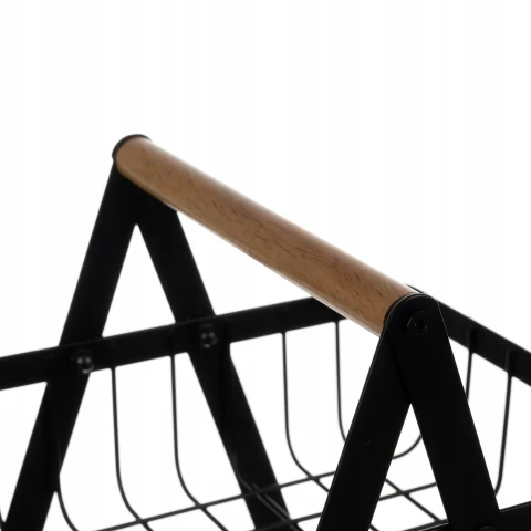 Kosz na Owoce Koszyk Czarny Metalowy i Warzywa 2 Piętrowy Loft Dwupoziomowy, Waga produktu z opakowaniem jednostkowym 0.739 kg