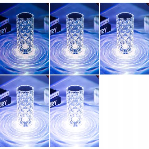 Lampka Kryształowa Róża LED Lampa Diamentowa Nocna Dotykowa + Pilot RGB, Styl nowoczesny