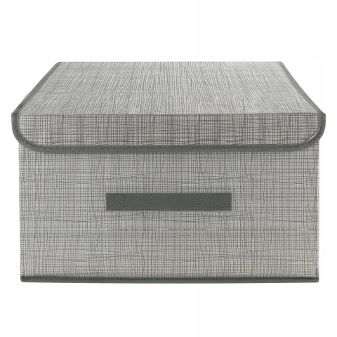 PUDEŁKO ORGANIZER SKŁADANY NA UBRANIA ZABAWKI DROBIAZGI 40x25x25 CM, Kolor odcienie szarości i srebra